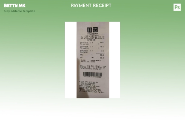 Модерен стил Шаблон за потврда за плаќање на компанијата Uniqlo во Јапонија